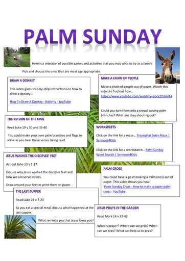 Palm Sunday activities